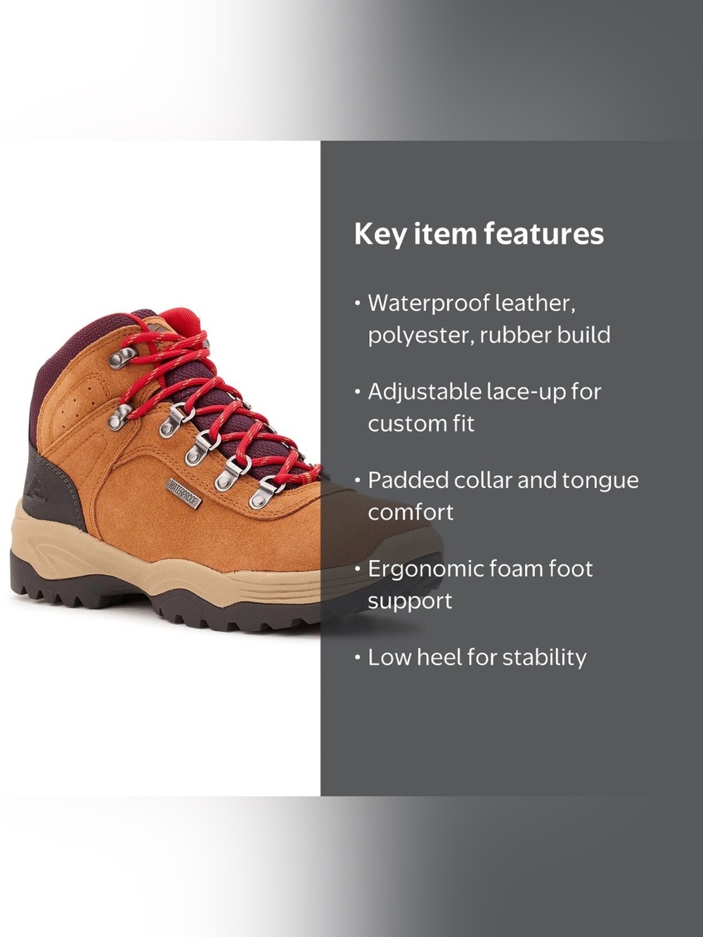 Ozark Trail Waterproof Stoneclad Hiker Boots - Picture 3 of 7